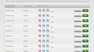 Die Trefferliste der Produkt-Code-Suche zeigt die verfügbaren Zeichnungen und 3D-Modelle an, dazu den Link zum Online-Shop. (Walter)