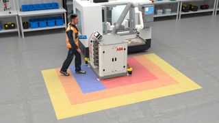 Die Omnivance Collaborative Machine Tending Cell von ABB lässt einfach zwischen verschiedenen Maschinen bewegen. (Bild: ABB)