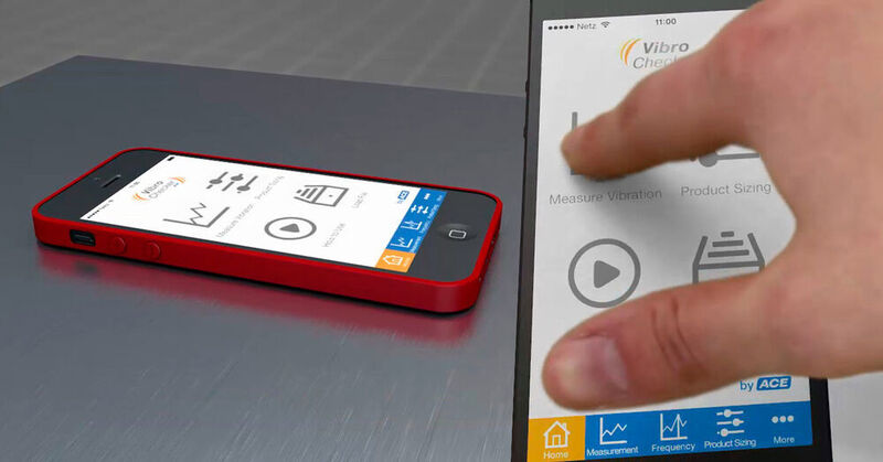 Die App VibroChecker von ACE macht sich den Bewegungssensor des iPhones zunutze, um in wenigen Schritten auf interaktive Weise zu Messergebnissen und Lösungen zur Isolation von Vibrationen zu gelangen (ACE Stoßdämpfer GmbH )
