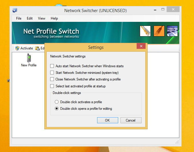 Abbildung 5: Network Switcher steht als Testversion zur Verfügung, und kann ebenfalls verschiedene Netzwerk-Profile verwenden. (Joos)