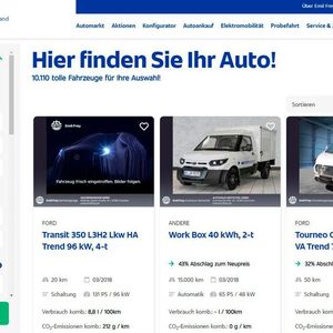Im Zentrum der Präsentation stand aber das digitale Autohaus der Gruppe.(Bild:  Screenshot www.fahrzeuge.emilfrey.de)