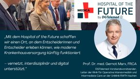 Das „Hospital of the Future“ finden Besucher der MEDICA in der Messe Düsseldorf, Halle 12, Stand E02.  (Bild: DGTelemed)