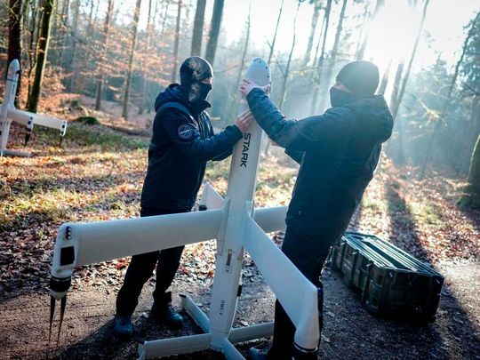 Eine Virtus-Drohne von Stark Defence wird im Ukraine-Krieg scharf gemacht. Jetzt meldet das Berliner Unternehmen, dass es einen Großauftrag der Bundeswehr an Land gezogen hat ...(Bild:  S. Sorjewsky)