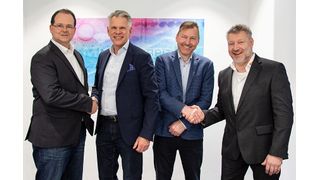 Von links nach rechts: Markus Pauli (CEO Microtrac MRB), Bjarke Pålsson (Co-CEO und Eigentümer Mark & Wedell), Torben Ekvall (Co-CEO und Eigentümer Mark & Wedell), Robert Waggeling (International Sales Manager, Microtrac MRB). (Bild: Microtrac MRB)