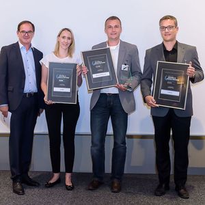 Die Gewinner in der Kategorie „Application Hosting“: Mittwald CM Service (Platin), Profihost (Gold) und Root360 (Silber).(Bild:  Marko’s Photography / Marko Kovic)