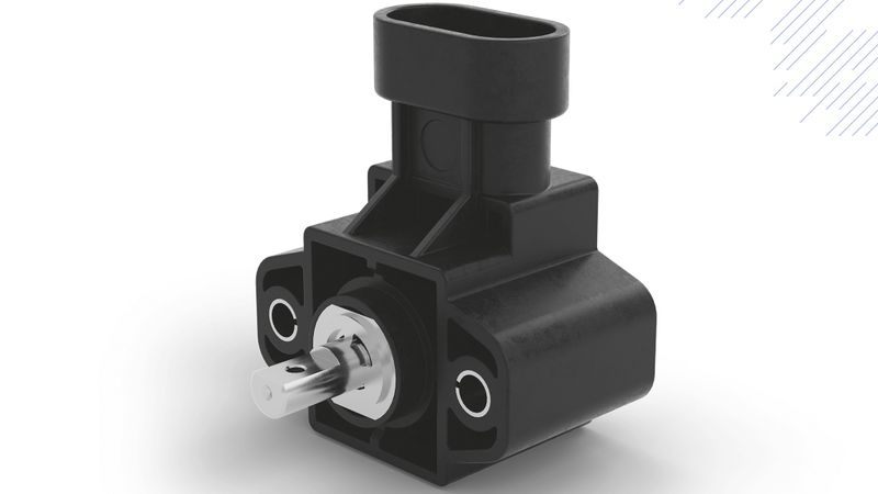 Sensorik im Fokus: Gefran nutzt die Hall-Effekt-Technologie für den kontaktlosen und damit verschleißarmen Einsatz von Sensoren, wie zum Beispiel dem Winkelmesser GR3P.(Bild:  Gefran)