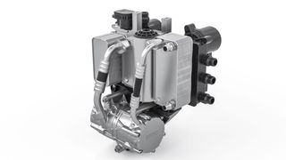 Das Thermomanagement-Modul von Mahle reduziert Bauraum und Kosten. Es arbeitet deutlich effizienter und kann die Reichweite eines E-Autos um bis zu 20 Prozent erhöhen. (Bild: Mahle)