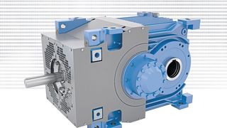 Die robusten und leistungsstarken Industriegetriebe verfügen über hochwertige, reibungsarme Lager und das besonders verwindungssteife, einteilige Block-Gehäuse. (Bild: Nord Drivesystems)