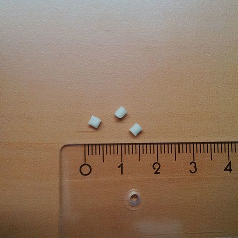 So sehen auf den ersten Blick völlig einwandfreie Granulatkörner zur Herstellung von Extruder-Produkten oder Spritzgussteilen aus. Der Protect von Sesotec blickt jedoch in „Pudel`s Kern“... (Sesotec)