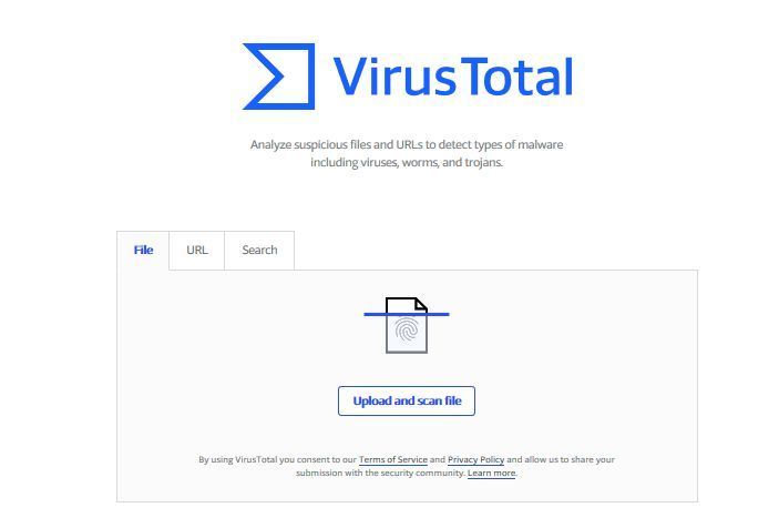 De neue GUI von VirusTotal mit den gewohnten Optionen. (R. Dombach)