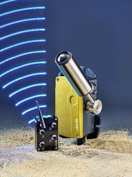 Der bewährte Bandschieflaufschalter ZS 92 SR zur Überwachung des korrekten Laufs von Förderbändern ist jetzt in einer neuen Ausführung mit dem Funkmodul RF I/O verfügbar. (Bild:  Steute)