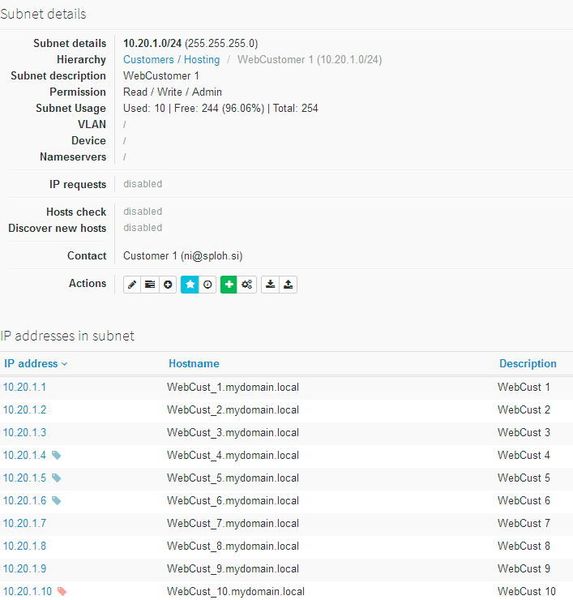 Subnetze lassen sich gruppieren. Durch einen Klick auf ein Subnetz zeigt phpIPAM alle IP-Adressen und Daten des Subnetzes an. (Joos)