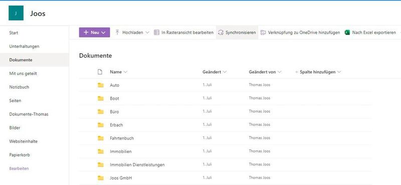 Synchronisieren von SharePoint-Gruppen und Bibliotheken mit OneDrive zu Windows 10. (Joos/Microsoft (Screenshot))