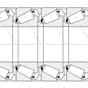 Beispiel einer achtreihigen Kegelrollenlagereinheit.