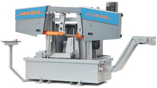 Diese Hochleistungs-Bandsäge arbeitet ausschließlich über elektrische Antriebe. Bild: Meba (Archiv: Vogel Business Media)