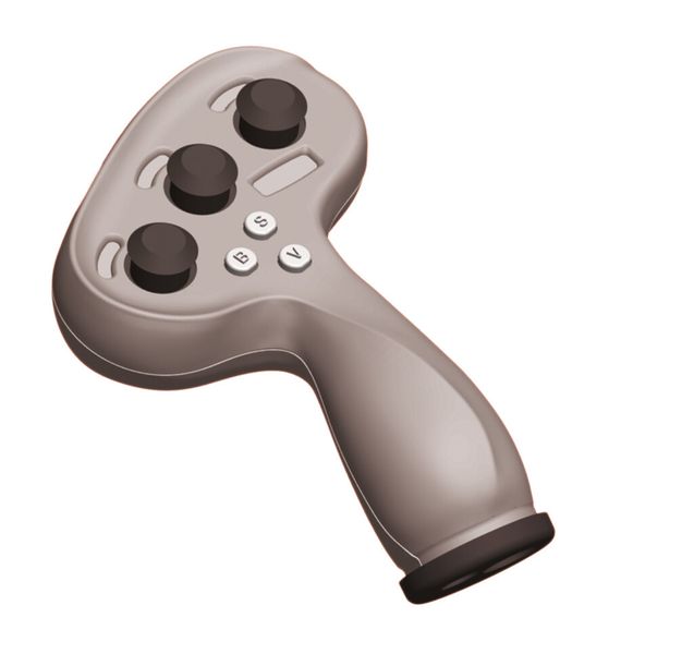 Ein Pro/ENGINEER CAD Modell des fertigen Joystick Designs mit allen Bauelementen. (Bild: Force America/Geomagic)