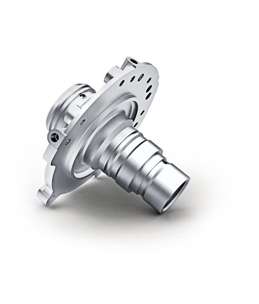 Bearbeitungsbeispiel für ein Automotive-Bauteil mit Abmessungen von ø 100 mm × 70 mm.
Material: Stahl (20MnCrS5), Bearbeitungszeit: 120 s. (Bild: DMG Mori)