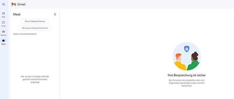 Videokonferenzen lassen sich auch zu zweit durchführen. Es reicht dazu ein Browser, es ist kein Tool auf dem Rechner notwendig. (Bild: Joos)
