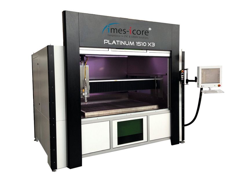 Die Laserschneidmaschinen Premium und Platinum hat Imes-Icore um Schnittstellen und Funktionen zu den Faserlaserquellen erweitert. (Bild: Imes-Icore)