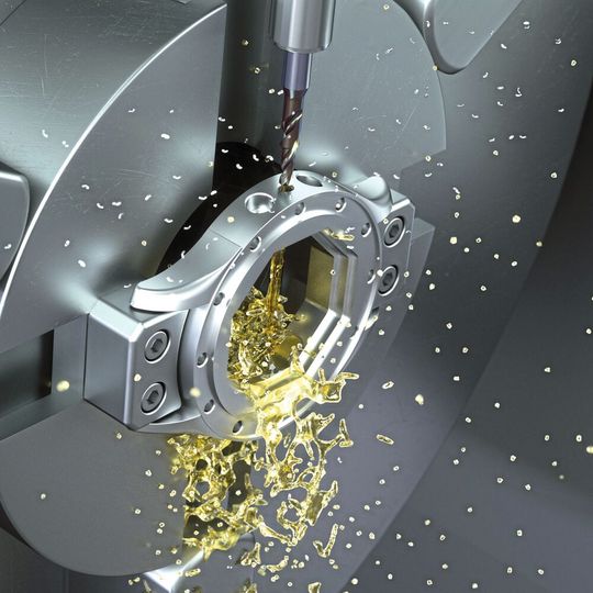 Mit werkstoff-spezifisch entwickelten Hochleistungsbohrern in Titan prozesssicher bohren bis 10 x d in einem Schuss ohne mehrfaches Entspanen. Mit werkstoff-spezifisch entwickelten Hochleistungsbohrern in Titan prozesssicher bohren bis 10 x d in einem Schuss ohne mehrfaches Entspanen.