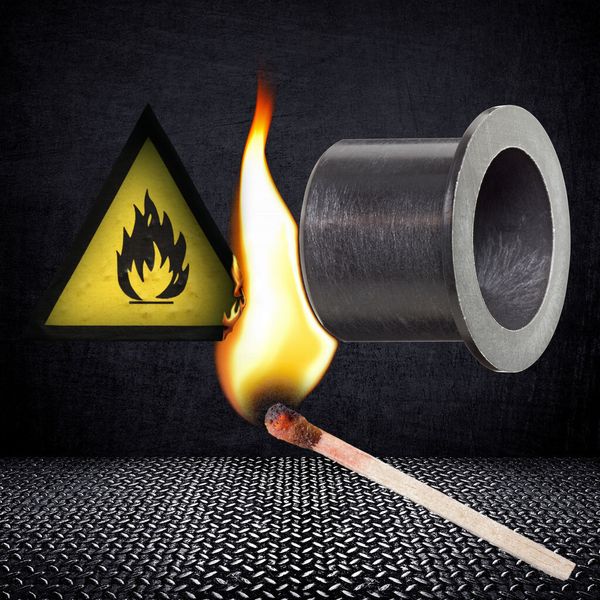 Günstiges nach UL94 mit V0 klassifiziertes Gleitlager „iglidur GV0“ für Anwendungen mit hohen Brandschutzauflagen wie Fahrzeug- und Flugzeugbau sowie Gebäudetechnik. (igus)