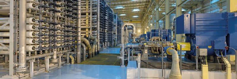 The Al Khafji desalination plant uses reverse osmosis to produce 60,000 m³ of fresh water per day.