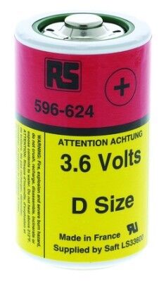 Neue Produkte Batterien: RS Batterie Lithium-Thionylchlorid, 3.6V 17Ah (Bild: RS Components)