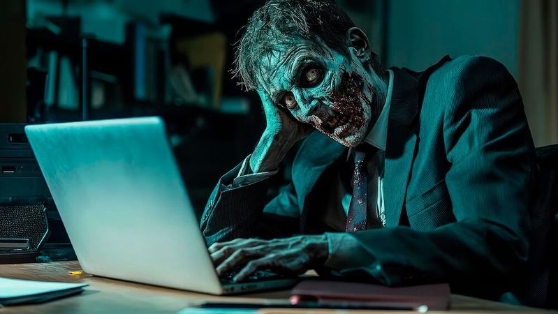 Zombie-Projekte werden scheinbar nie abgeschlossen, immer wieder angestoßen und verbrauchen Ressourcen, ohne Ergebnisse oder messbaren Nutzen zu liefern.(Bild:  © Zuhaib – stock.adobe.com / KI-generiert)