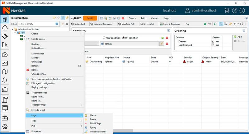 Anbinden von zu überwachenden Geräten in der GUI von NetXMS. (Bild: Joos - Raden Solutions)