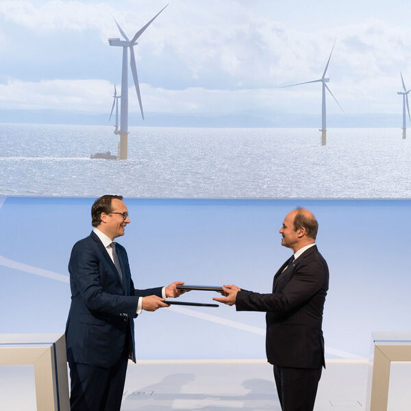 Ein zusätzlicher Offshore-Windpark mit einer Leistung von zwei Gigawatt (GW) soll den Chemiestandort Ludwigshafen mit grünem Strom versorgen und zur CO2-freien Herstellung von Wasserstoff dienen. (Bild: BASF SE)