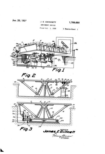 Die Ideen der Wissenschaftler haben beispielsweise in Form von Flugsimulatoren oder 4-D-Kinos bis heute überlebt. (US-Patentamt, gemeinfrei)