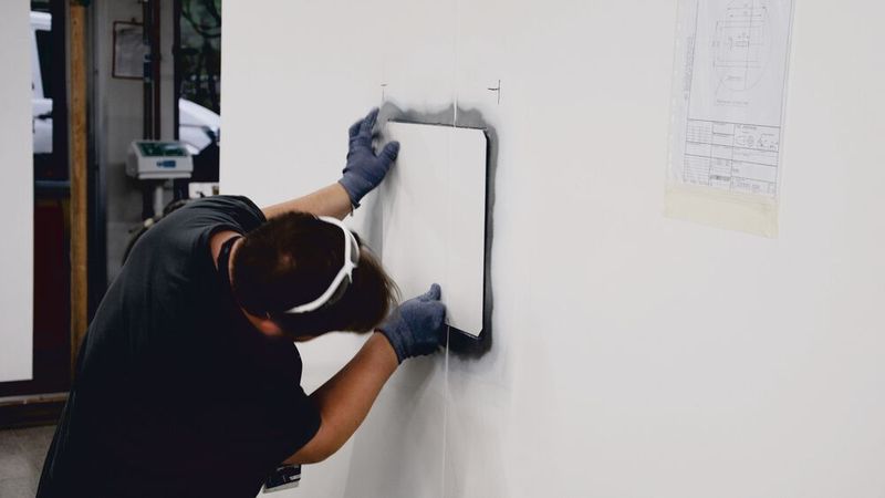Hier ist Spezialwissen gefragt: Einpassen eines Teilstücks in eine Caravan-Seitenwand.