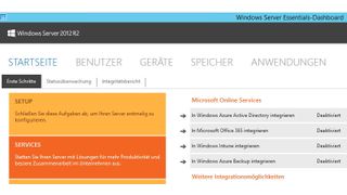 Optional lassen sich auch Cloud-Dienste wie bspw. Office 365 an Windows Server 2012 R2 Essentials anbinden. (Bild: Joos)